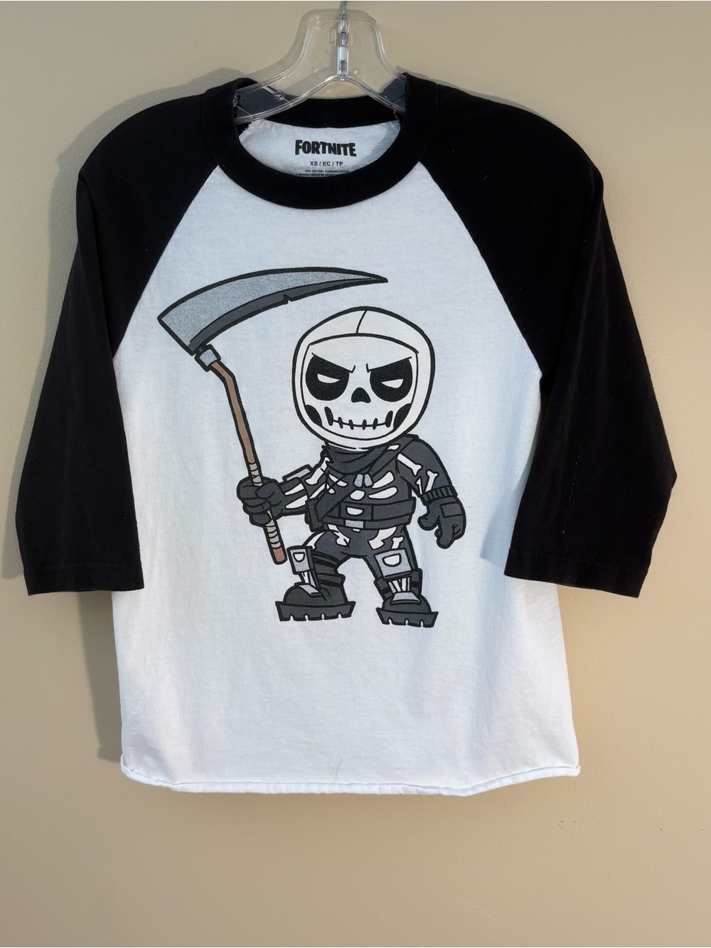 Fortnite Skull Trooper Graphic Raglan Tee Youth-XS (fits like Youth-M)